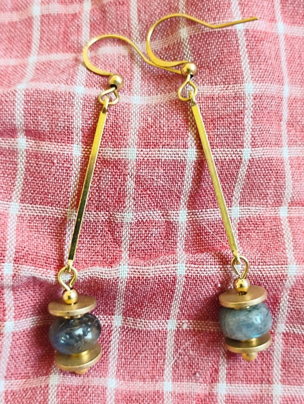 Modern Labradorite Drop Earrings